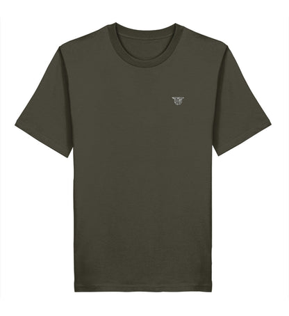 Khaki organic cotton t-shirt with embroidered white TED monogram on chest